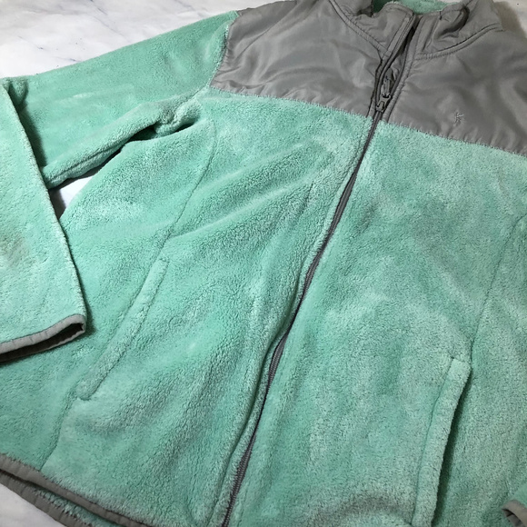 Danskin Now Mint Green & Grey Plush Fleece Jacket - Picture 2 of 8